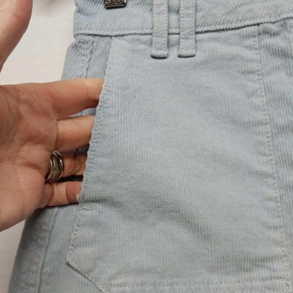 American Eagle Skirt Women 2 Blue Corduroy Super Hi Rise A Line Super Stretch - Picture 3 of 5